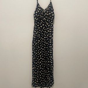 Aeropostale black midi dress with white flowers.